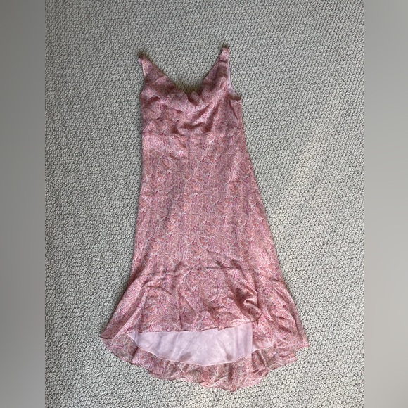 Vintage Ann Taylor Pink Paisley Cowl Neck Midi Dress - Picture 1 of 3